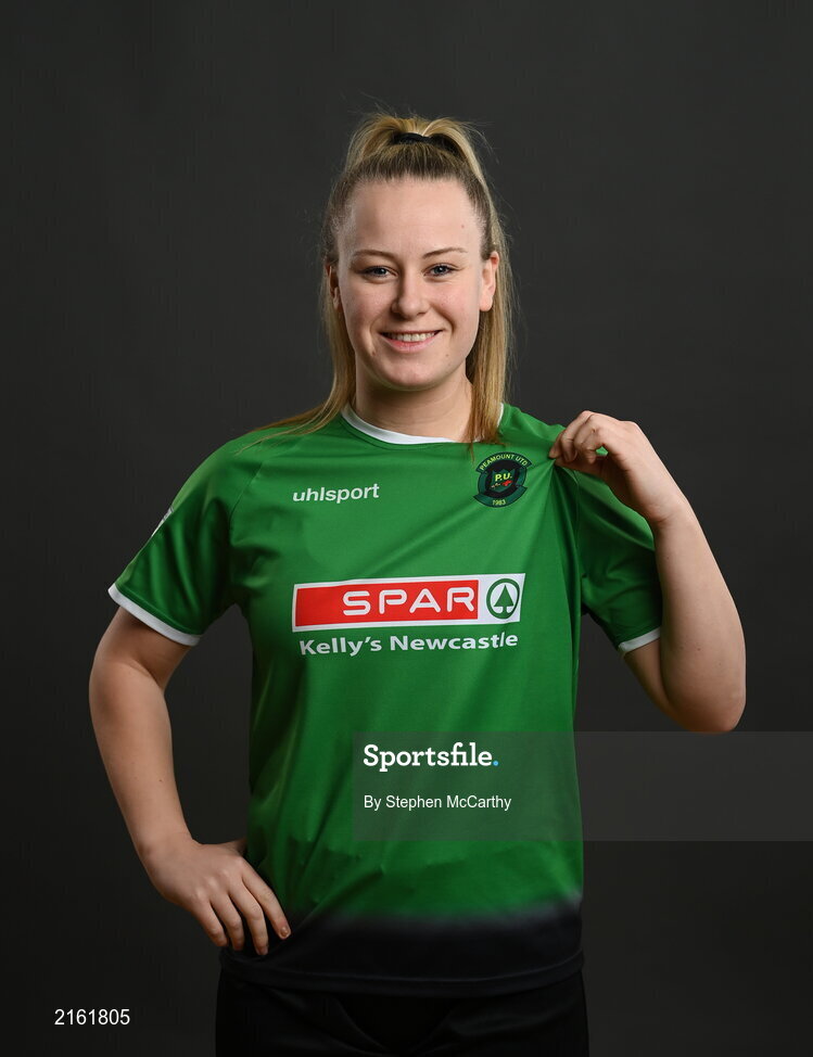 8 February 2022; Lauren Kelly during a Peamount United squad portrait session at PRL Park in Greenogue, Dublin. Photo by Stephen McCarthy/Sportsfile
