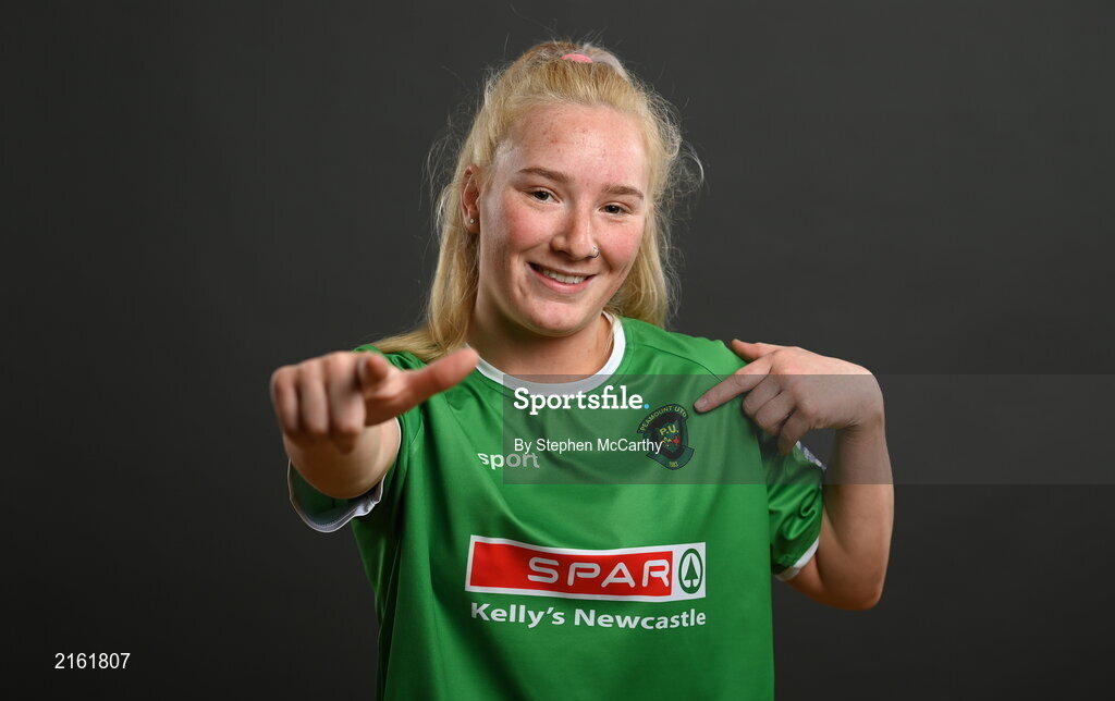 8 February 2022; Michelle Doonan during a Peamount United squad portrait session at PRL Park in Greenogue, Dublin. Photo by Stephen McCarthy/Sportsfile