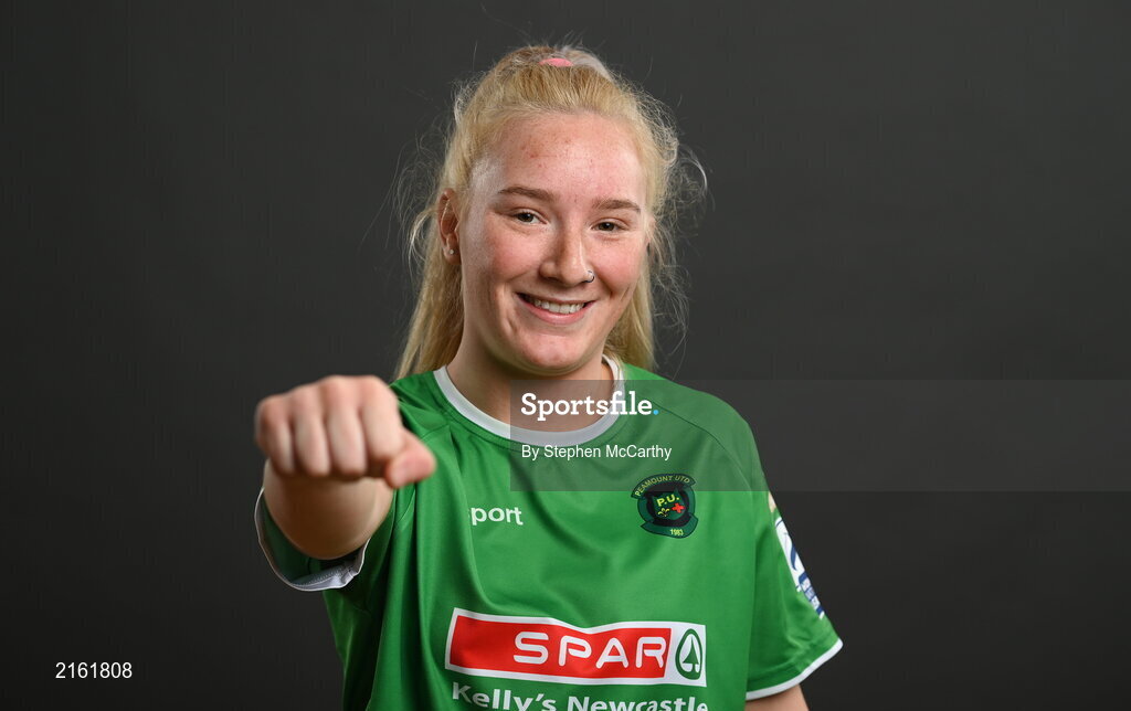 8 February 2022; Michelle Doonan during a Peamount United squad portrait session at PRL Park in Greenogue, Dublin. Photo by Stephen McCarthy/Sportsfile