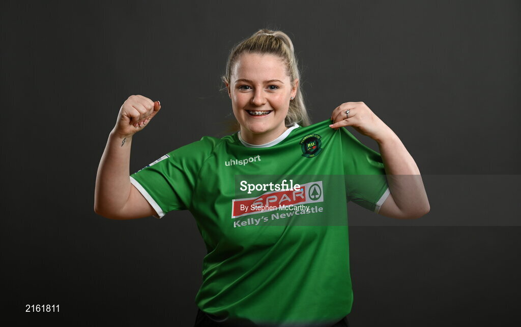8 February 2022; Louise Masterson during a Peamount United squad portrait session at PRL Park in Greenogue, Dublin. Photo by Stephen McCarthy/Sportsfile