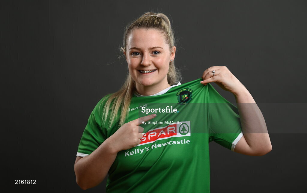 8 February 2022; Louise Masterson during a Peamount United squad portrait session at PRL Park in Greenogue, Dublin. Photo by Stephen McCarthy/Sportsfile