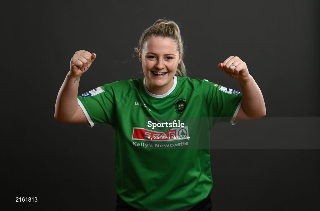 8 February 2022; Louise Masterson during a Peamount United squad portrait session at PRL Park in Greenogue, Dublin. Photo by Stephen McCarthy/Sportsfile
