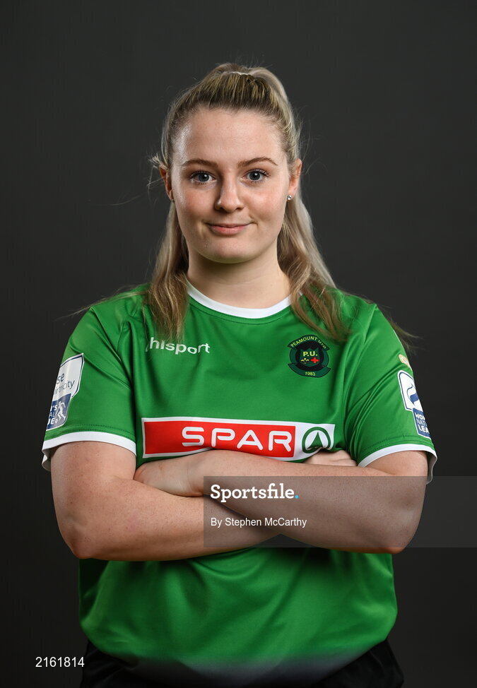 8 February 2022; Louise Masterson during a Peamount United squad portrait session at PRL Park in Greenogue, Dublin. Photo by Stephen McCarthy/Sportsfile