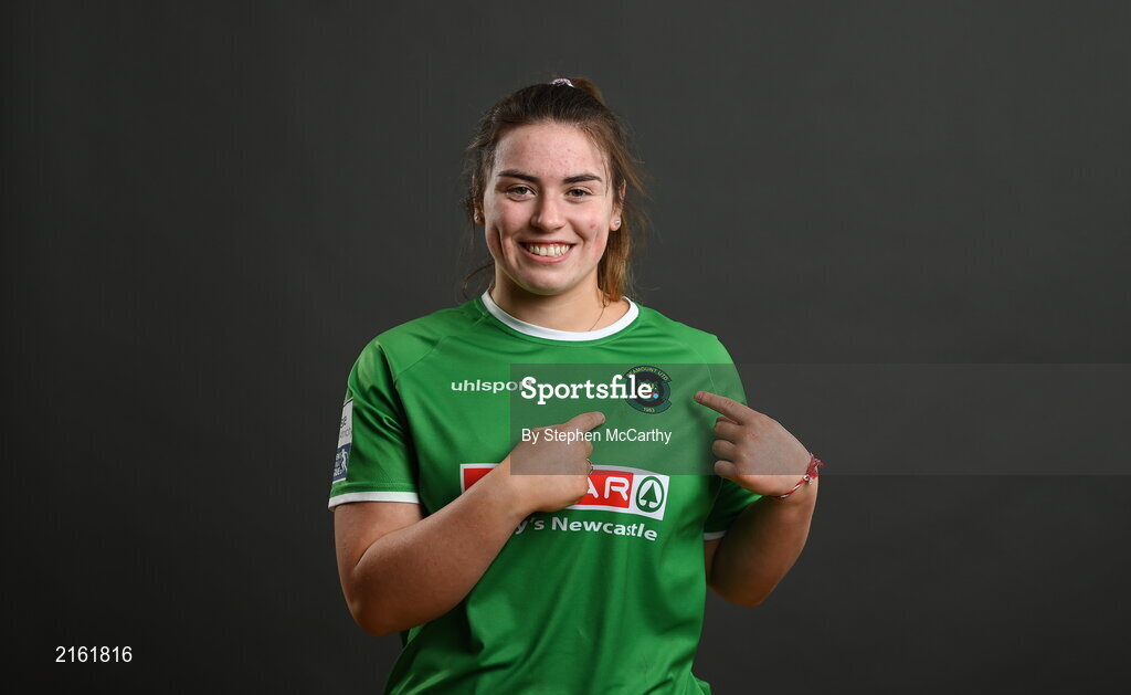 8 February 2022; Sarah Power during a Peamount United squad portrait session at PRL Park in Greenogue, Dublin. Photo by Stephen McCarthy/Sportsfile