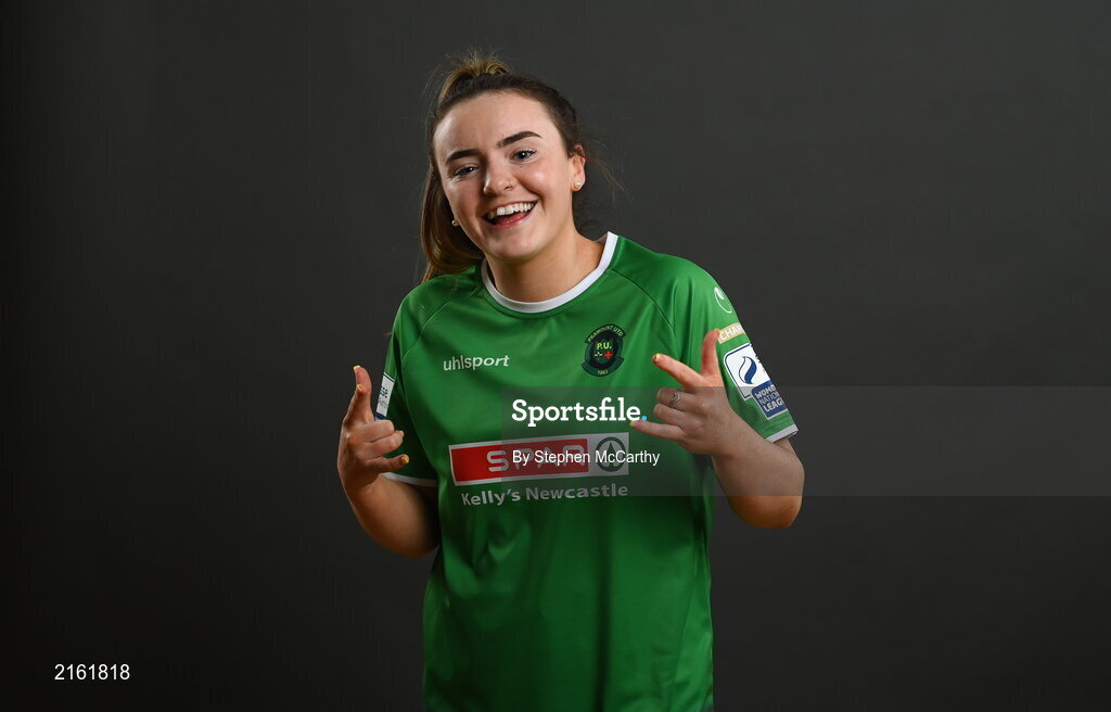 8 February 2022; Chloe Smullen during a Peamount United squad portrait session at PRL Park in Greenogue, Dublin. Photo by Stephen McCarthy/Sportsfile