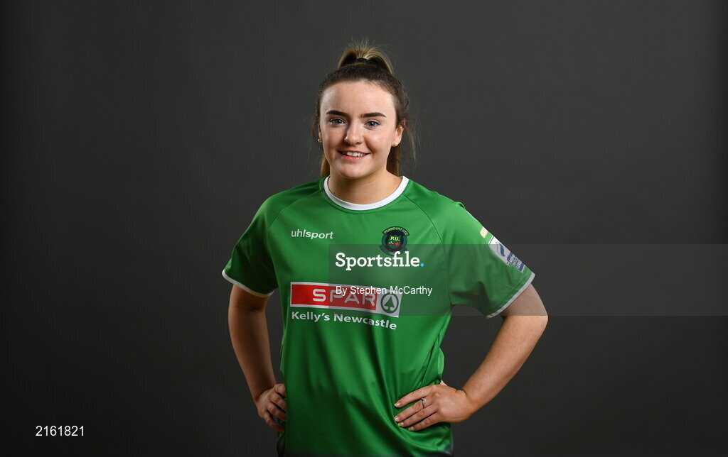 8 February 2022; Chloe Smullen during a Peamount United squad portrait session at PRL Park in Greenogue, Dublin. Photo by Stephen McCarthy/Sportsfile