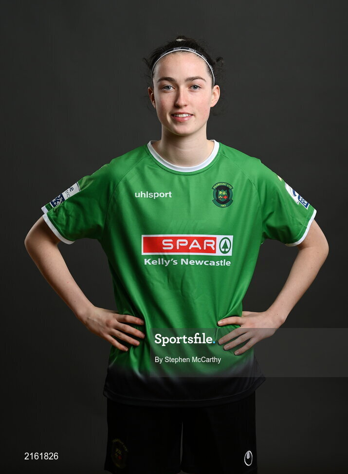8 February 2022; Eve Conheady during a Peamount United squad portrait session at PRL Park in Greenogue, Dublin. Photo by Stephen McCarthy/Sportsfile