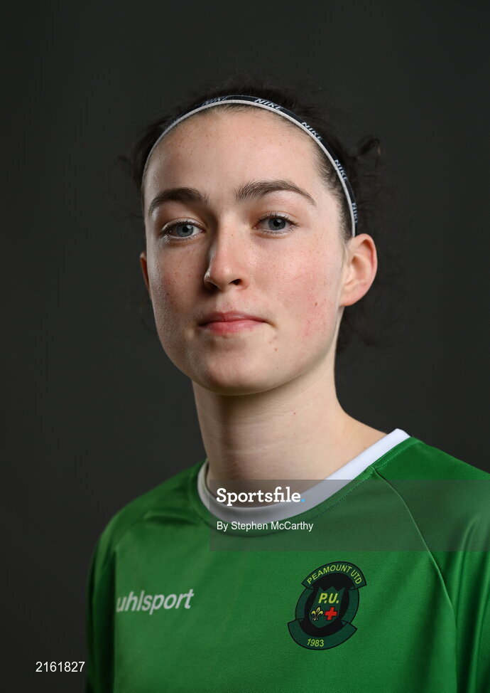 8 February 2022; Eve Conheady during a Peamount United squad portrait session at PRL Park in Greenogue, Dublin. Photo by Stephen McCarthy/Sportsfile