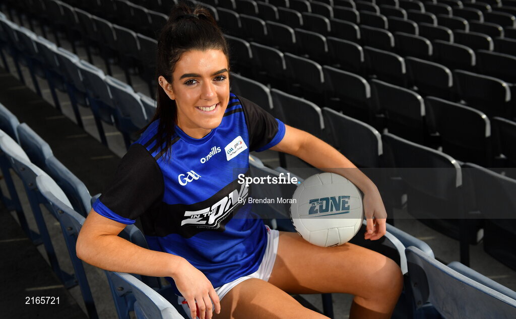 14 February 2022; An exciting new Irish protein cookies brand will hit shelves this month, endorsed by the GAA and GPA. East Coast Bakehouse have announced the launch of a new Irish Protein brand called In the Zone, created in partnership with the GAA and GPA as The Official Players Choice. The new range comprises of 4 tasty variants, two high protein low sugar cookies – Soft Bake Double Chocolate flavour and Soft Bake Cookies & Cream flavour, both with 20g of protein, as well as two high protein biscuits with 10g of protein – Crunchy Double Chocolate flavour and Crunchy Salted Caramel flavour. In attendance at the In the Zone – The Official Protein Cookies & Biscuits of the GAA & GPA Launch event at Croke Park in Dublin is Erika O'Shea of Cork. Photo by Brendan Moran/Sportsfile