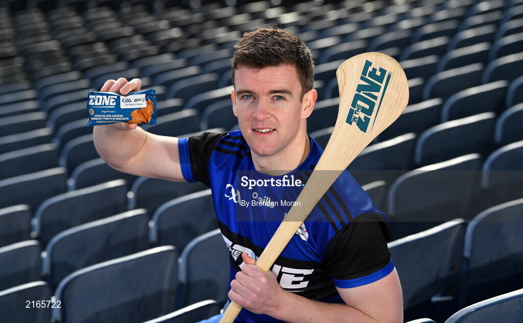 14 February 2022; An exciting new Irish protein cookies brand will hit shelves this month, endorsed by the GAA and GPA. East Coast Bakehouse have announced the launch of a new Irish Protein brand called In the Zone, created in partnership with the GAA and GPA as The Official Players Choice. The new range comprises of 4 tasty variants, two high protein low sugar cookies – Soft Bake Double Chocolate flavour and Soft Bake Cookies & Cream flavour, both with 20g of protein, as well as two high protein biscuits with 10g of protein – Crunchy Double Chocolate flavour and Crunchy Salted Caramel flavour. In attendance at the In the Zone – The Official Protein Cookies & Biscuits of the GAA & GPA Launch event at Croke Park in Dublin is Tony Kelly of Clare. Photo by Brendan Moran/Sportsfile