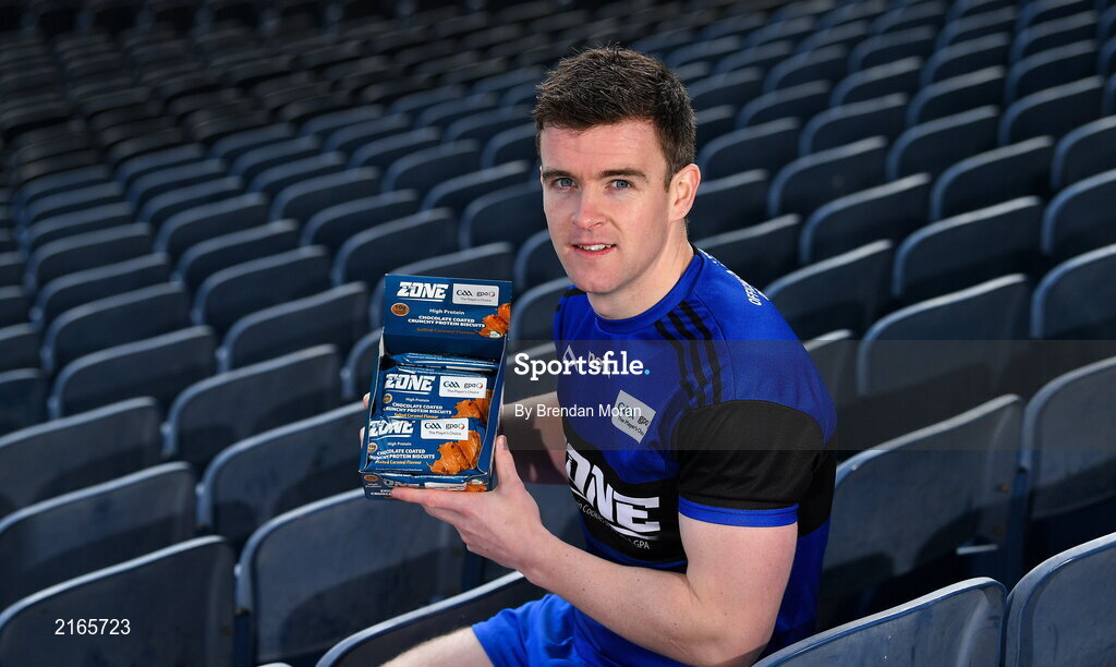 14 February 2022; An exciting new Irish protein cookies brand will hit shelves this month, endorsed by the GAA and GPA. East Coast Bakehouse have announced the launch of a new Irish Protein brand called In the Zone, created in partnership with the GAA and GPA as The Official Players Choice. The new range comprises of 4 tasty variants, two high protein low sugar cookies – Soft Bake Double Chocolate flavour and Soft Bake Cookies & Cream flavour, both with 20g of protein, as well as two high protein biscuits with 10g of protein – Crunchy Double Chocolate flavour and Crunchy Salted Caramel flavour. In attendance at the In the Zone – The Official Protein Cookies & Biscuits of the GAA & GPA Launch event at Croke Park in Dublin is Tony Kelly of Clare. Photo by Brendan Moran/Sportsfile