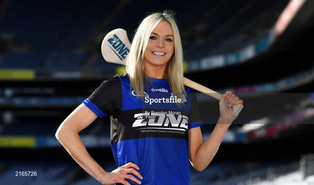 14 February 2022; An exciting new Irish protein cookies brand will hit shelves this month, endorsed by the GAA and GPA. East Coast Bakehouse have announced the launch of a new Irish Protein brand called In the Zone, created in partnership with the GAA and GPA as The Official Players Choice. The new range comprises of 4 tasty variants, two high protein low sugar cookies – Soft Bake Double Chocolate flavour and Soft Bake Cookies & Cream flavour, both with 20g of protein, as well as two high protein biscuits with 10g of protein – Crunchy Double Chocolate flavour and Crunchy Salted Caramel flavour. In attendance at the In the Zone – The Official Protein Cookies & Biscuits of the GAA & GPA Launch event at Croke Park in Dublin is Sarah Dervan of Galway. Photo by Brendan Moran/Sportsfile