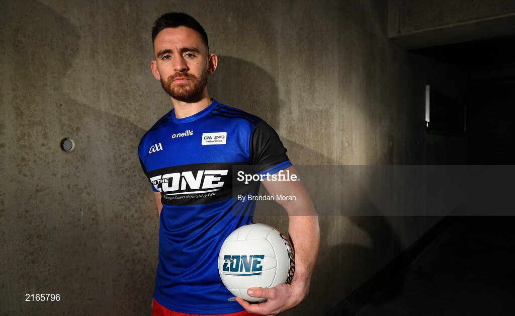 14 February 2022; An exciting new Irish protein cookies brand will hit shelves this month, endorsed by the GAA and GPA. East Coast Bakehouse have announced the launch of a new Irish Protein brand called In the Zone, created in partnership with the GAA and GPA as The Official Players Choice. The new range comprises of 4 tasty variants, two high protein low sugar cookies – Soft Bake Double Chocolate flavour and Soft Bake Cookies & Cream flavour, both with 20g of protein, as well as two high protein biscuits with 10g of protein – Crunchy Double Chocolate flavour and Crunchy Salted Caramel flavour. In attendance at the In the Zone – The Official Protein Cookies & Biscuits of the GAA & GPA Launch event at Croke Park in Dublin is Padraig Hampsey of Tyrone. Photo by Brendan Moran/Sportsfile