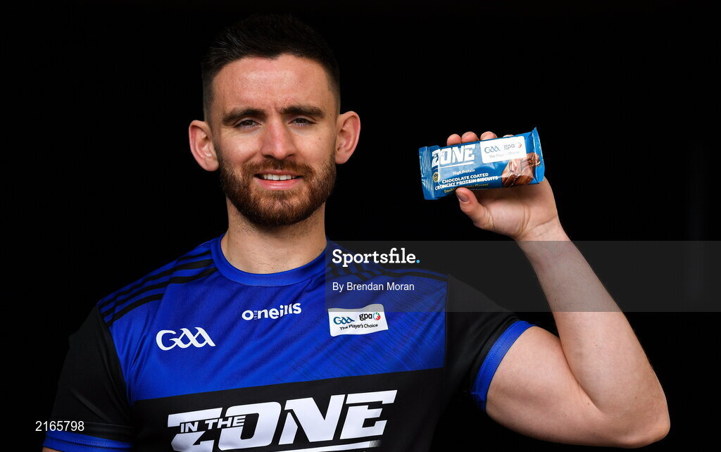14 February 2022; An exciting new Irish protein cookies brand will hit shelves this month, endorsed by the GAA and GPA. East Coast Bakehouse have announced the launch of a new Irish Protein brand called In the Zone, created in partnership with the GAA and GPA as The Official Players Choice. The new range comprises of 4 tasty variants, two high protein low sugar cookies – Soft Bake Double Chocolate flavour and Soft Bake Cookies & Cream flavour, both with 20g of protein, as well as two high protein biscuits with 10g of protein – Crunchy Double Chocolate flavour and Crunchy Salted Caramel flavour. In attendance at the In the Zone – The Official Protein Cookies & Biscuits of the GAA & GPA Launch event at Croke Park in Dublin is Padraig Hampsey of Tyrone. Photo by Brendan Moran/Sportsfile