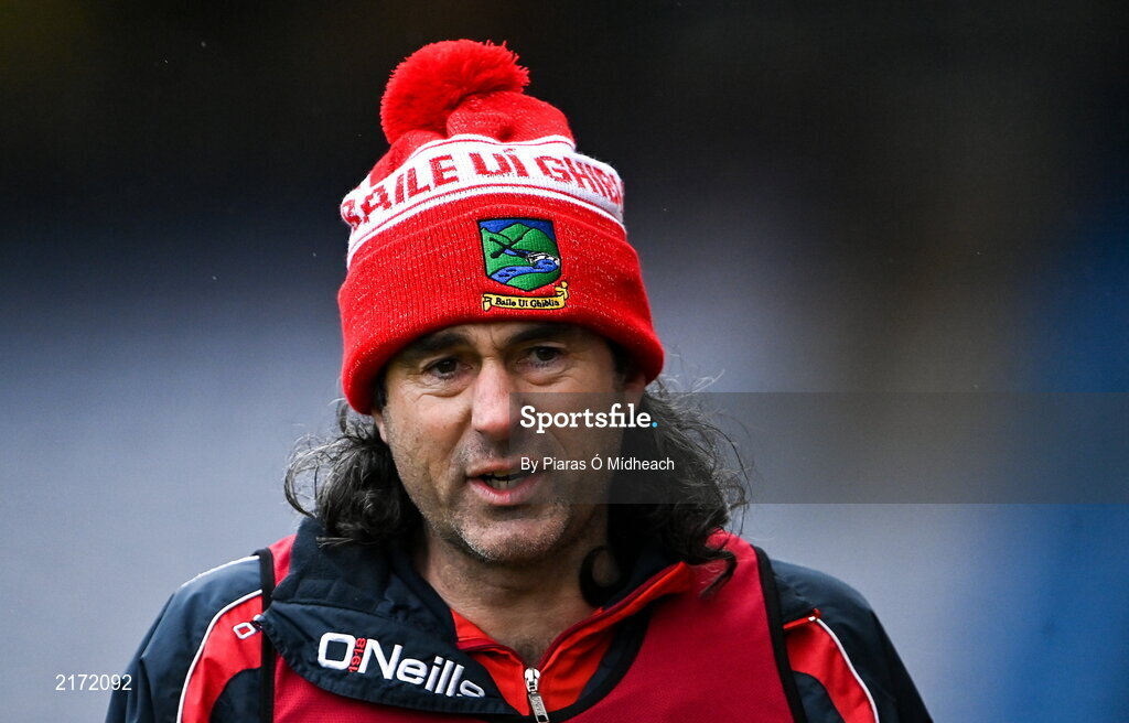 5 February 2022; Ballygiblin manager David Moher during the AIB GAA Hurling All-Ireland Junior Club Championship Final match between Ballygiblin, Cork, and Mooncoin, Kilkenny, at Croke Park in Dublin. Photo by Piaras Ó Mídheach/Sportsfile