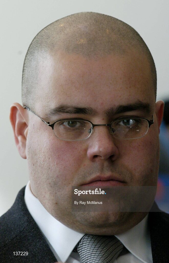 13 March 2004; Andy Needham, Media & Public Relations Officer, eircom League, at the reconvened  eircom league Annual General Meeting. Clarion Hotel, IFSC, Dublin. Picture credit; Ray McManus / SPORTSFILE *EDI*