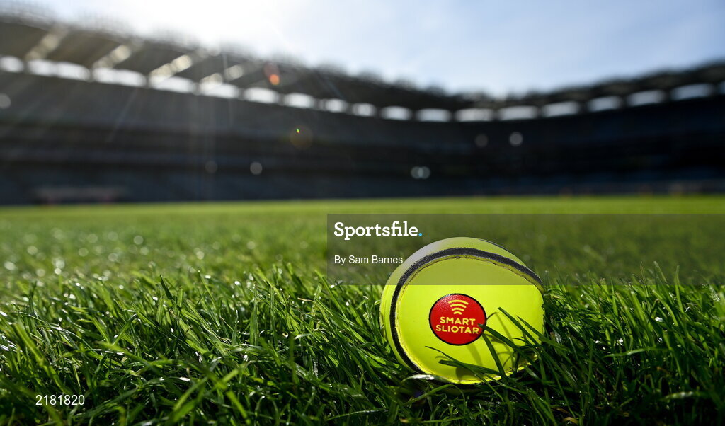 10 March 2022; Today the GAA launched the new GAA Smart Sliotar, which will be used in this years Under 20 hurling championship. The aim of the smart sliotar is to ensure consistency in performance, compliance with specifications, and to ensure it meets ethical standards of manufacture. Pictured is the new GAA Smart Sliotar at Croke Park in Dublin. Photo by Sam Barnes/Sportsfile