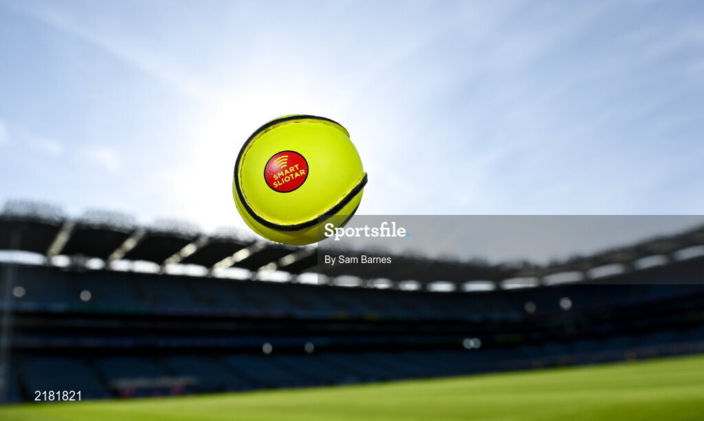 10 March 2022; Today the GAA launched the new GAA Smart Sliotar, which will be used in this years Under 20 hurling championship. The aim of the smart sliotar is to ensure consistency in performance, compliance with specifications, and to ensure it meets ethical standards of manufacture. Pictured is the new GAA Smart Sliotar at Croke Park in Dublin. Photo by Sam Barnes/Sportsfile