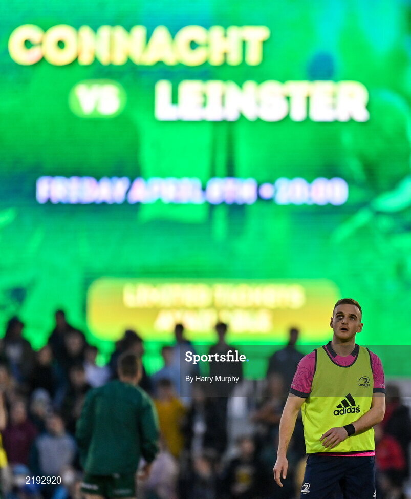 26 March 2022; Nick McCarthy of Leinster before the United Rugby Championship match between Connacht and Leinster at the Sportsground in Galway. Photo by Harry Murphy/Sportsfile