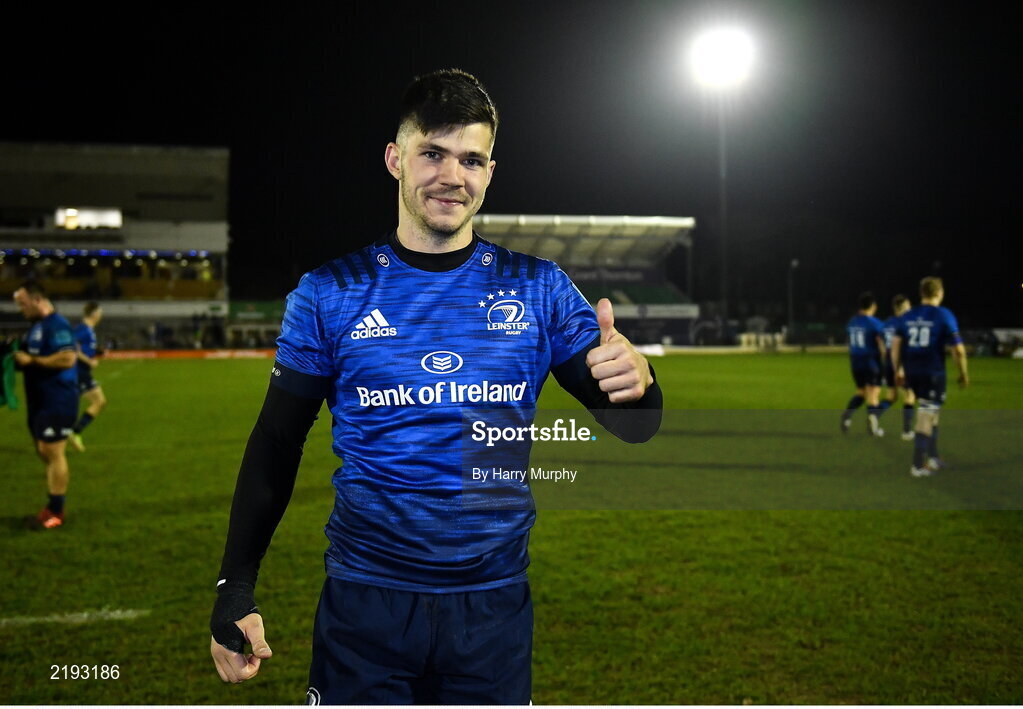 26 March 2022; Chris Cosgrave of Leinster after making his debut in the United Rugby Championship match between Connacht and Leinster at the Sportsground in Galway. Photo by Harry Murphy/Sportsfile