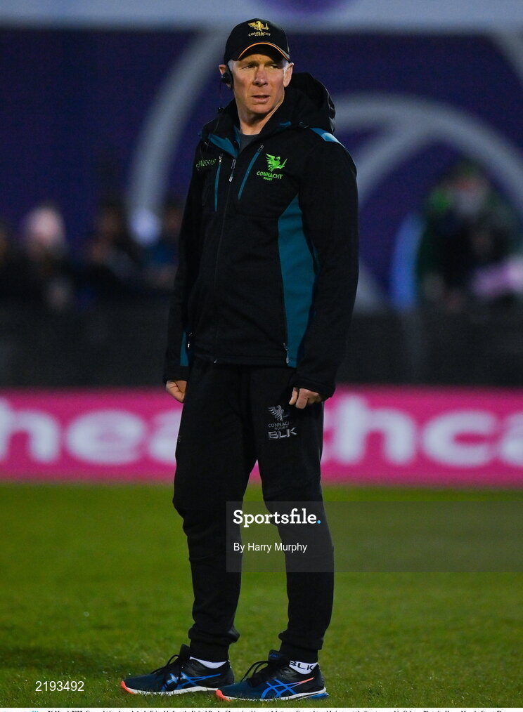 26 March 2022; Connacht head coach Andy Friend before the United Rugby Championship match between Connacht and Leinster at the Sportsground in Galway. Photo by Harry Murphy/Sportsfile