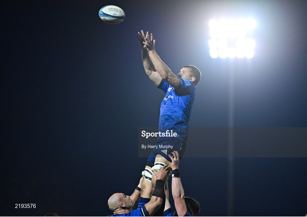 26 March 2022; Ross Molony of Leinster takes possession in a lineout during the United Rugby Championship match between Connacht and Leinster at the Sportsground in Galway. Photo by Harry Murphy/Sportsfile
