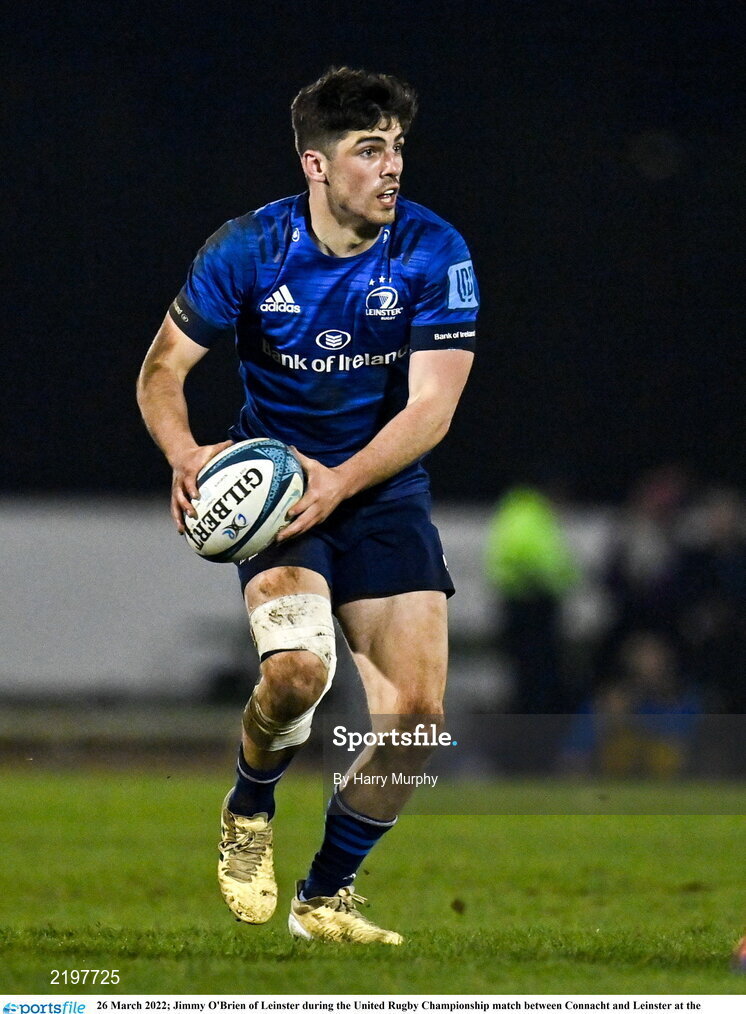 26 March 2022; Jimmy O'Brien of Leinster during the United Rugby Championship match between Connacht and Leinster at the Sportsground in Galway. Photo by Harry Murphy/Sportsfile