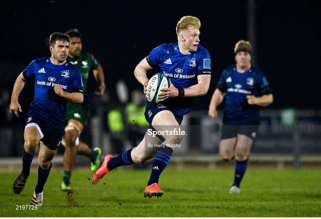 26 March 2022; Jamie Osborne of Leinster during the United Rugby Championship match between Connacht and Leinster at the Sportsground in Galway. Photo by Harry Murphy/Sportsfile