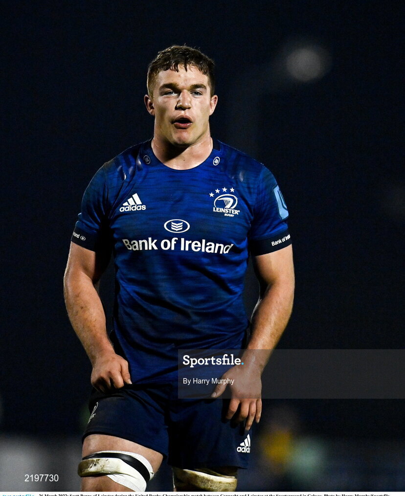 26 March 2022; Scott Penny of Leinster during the United Rugby Championship match between Connacht and Leinster at the Sportsground in Galway. Photo by Harry Murphy/Sportsfile
