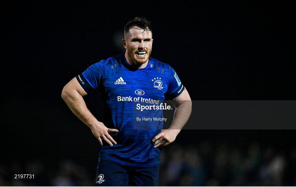 26 March 2022; Peter Dooley of Leinster during the United Rugby Championship match between Connacht and Leinster at the Sportsground in Galway. Photo by Harry Murphy/Sportsfile