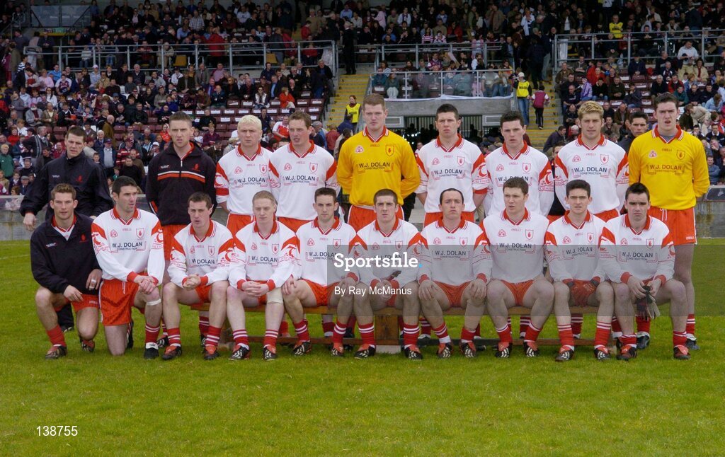 25 April 2004; The Tyrone squad. Allianz Football League 2004, Semi-Final Replay, Galway v Tyrone, Pearse Stadium, Galway. Picture credit; Ray McManus / SPORTSFILE *EDI*
