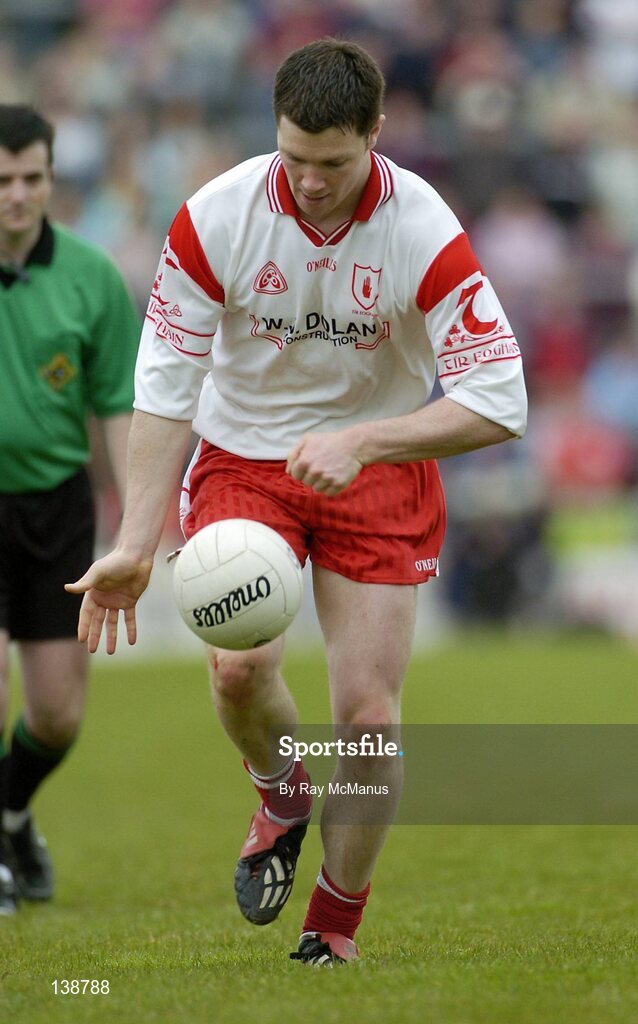 25 April 2004; Enda McGinley, Tyrone. Allianz Football League 2004, Semi-Final Replay, Galway v Tyrone, Pearse Stadium, Galway. Picture credit; Ray McManus / SPORTSFILE *EDI*