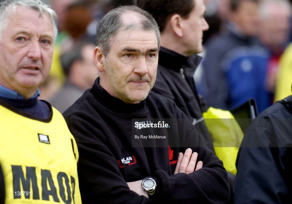 25 April 2004; Mickey Harte, Tyrone manager. Allianz Football League 2004, Semi-Final Replay, Galway v Tyrone, Pearse Stadium, Galway. Picture credit; Ray McManus / SPORTSFILE *EDI*
