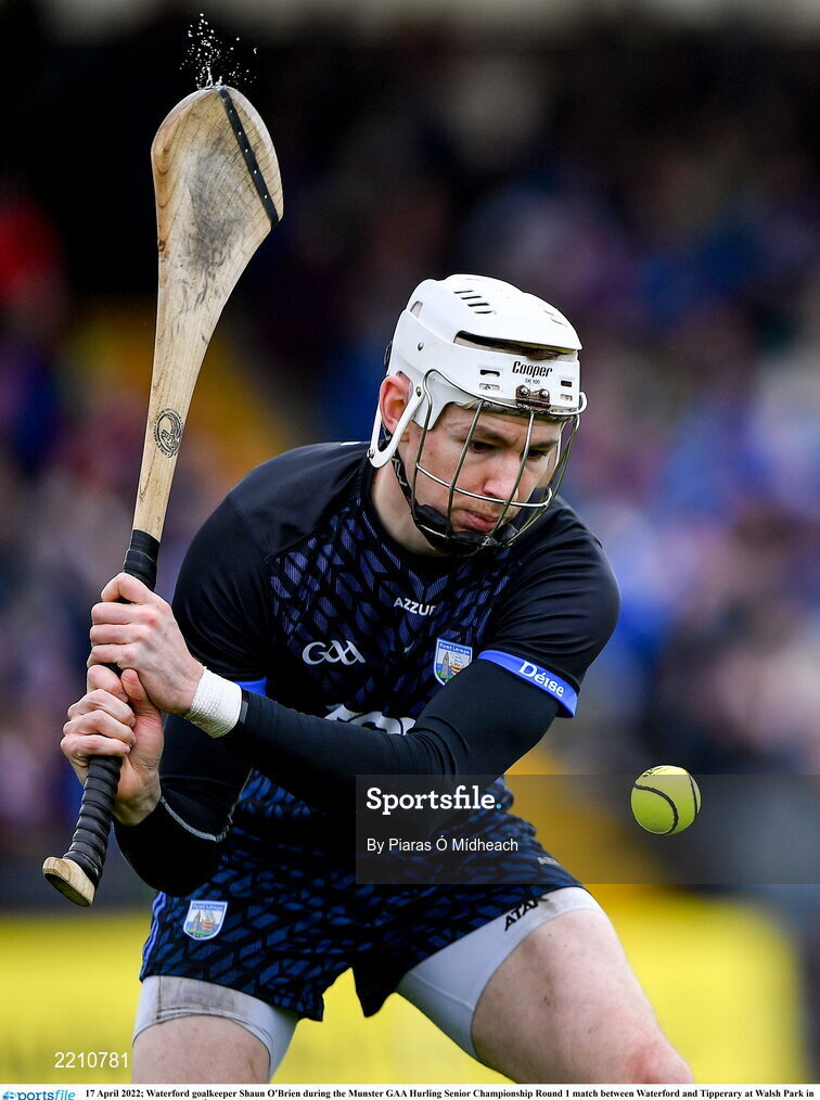 17 April 2022; Waterford goalkeeper Shaun O'Brien during the Munster GAA Hurling Senior Championship Round 1 match between Waterford and Tipperary at Walsh Park in Waterford. Photo by Piaras Ó Mídheach/Sportsfile