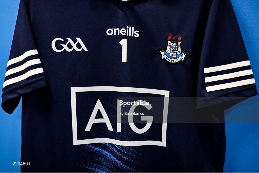 7 April 2022; A general view of the Dublin  goalkeeper jersey during Dublin Hurling Squad Portraits at Parnell Park in Dublin. Photo by Sam Barnes/Sportsfile