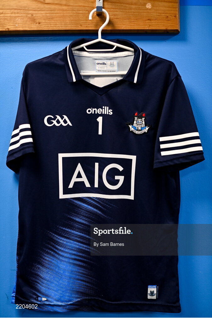 7 April 2022; A general view of the Dublin  goalkeeper jersey during Dublin Hurling Squad Portraits at Parnell Park in Dublin. Photo by Sam Barnes/Sportsfile