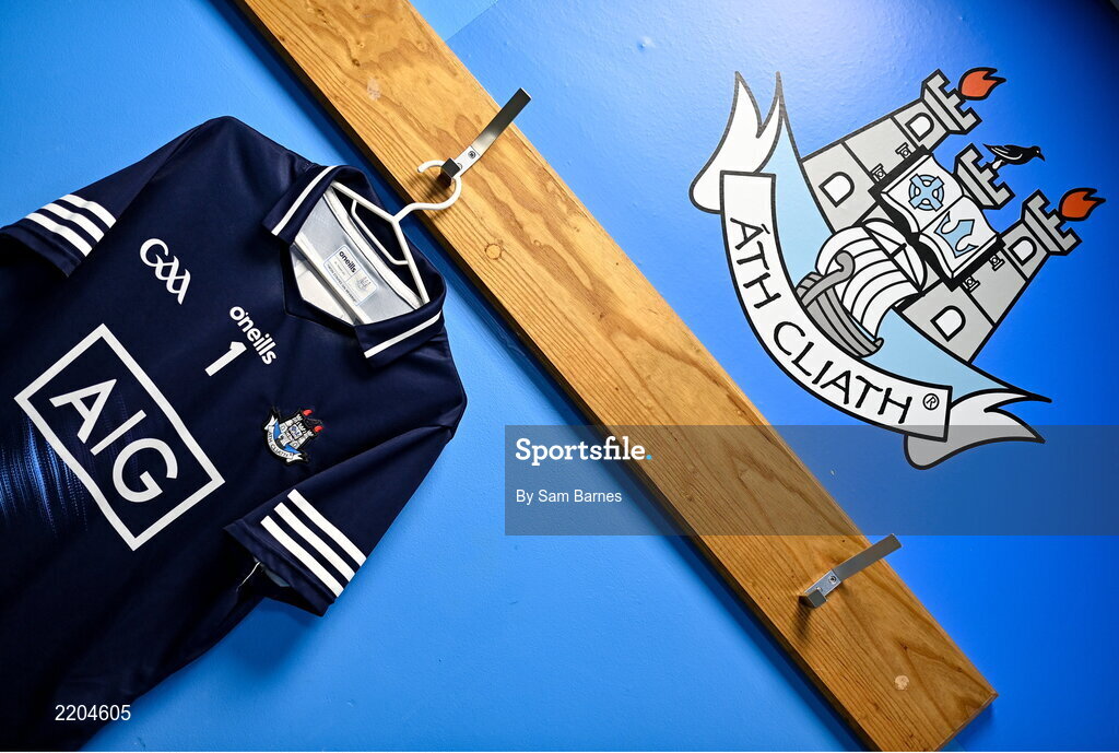 7 April 2022; A general view of the Dublin  goalkeeper jersey during Dublin Hurling Squad Portraits at Parnell Park in Dublin. Photo by Sam Barnes/Sportsfile