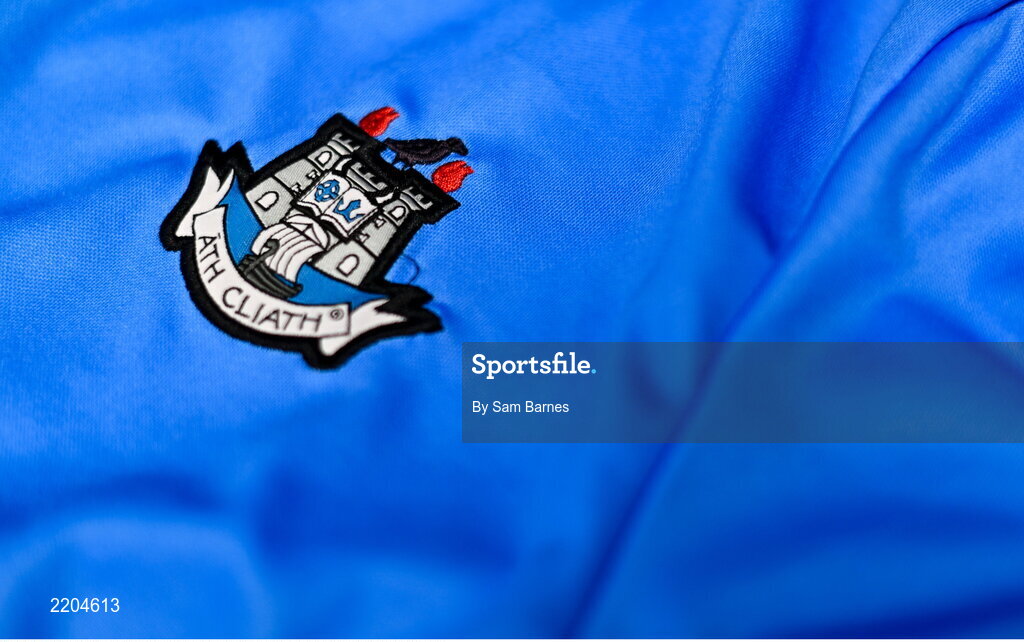 7 April 2022; A detailed view of the Dublin jersey during Dublin Hurling Squad Portraits at Parnell Park in Dublin. Photo by Sam Barnes/Sportsfile