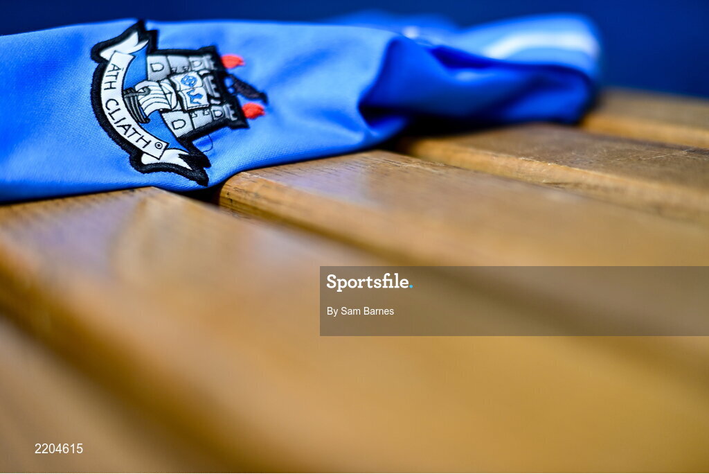 7 April 2022; A detailed view of the Dublin jersey during Dublin Hurling Squad Portraits at Parnell Park in Dublin. Photo by Sam Barnes/Sportsfile