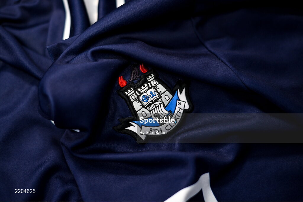 7 April 2022; A detailed view of the Dublin goalkeeper jersey during Dublin Hurling Squad Portraits at Parnell Park in Dublin. Photo by Sam Barnes/Sportsfile