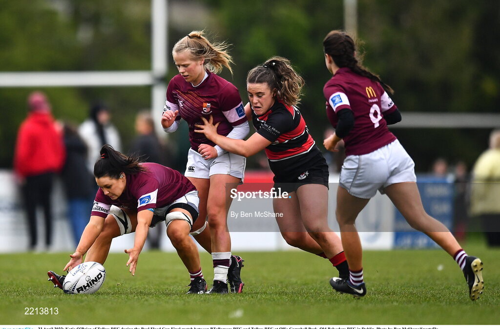 23 April 2022; Katie O’Brien of Tullow RFC during the Paul Flood Cup Final match between BTullamore RFC and Tullow RFC at Ollie Campbell Park, Old Belvedere RFC in Dublin. Photo by Ben McShane/Sportsfile