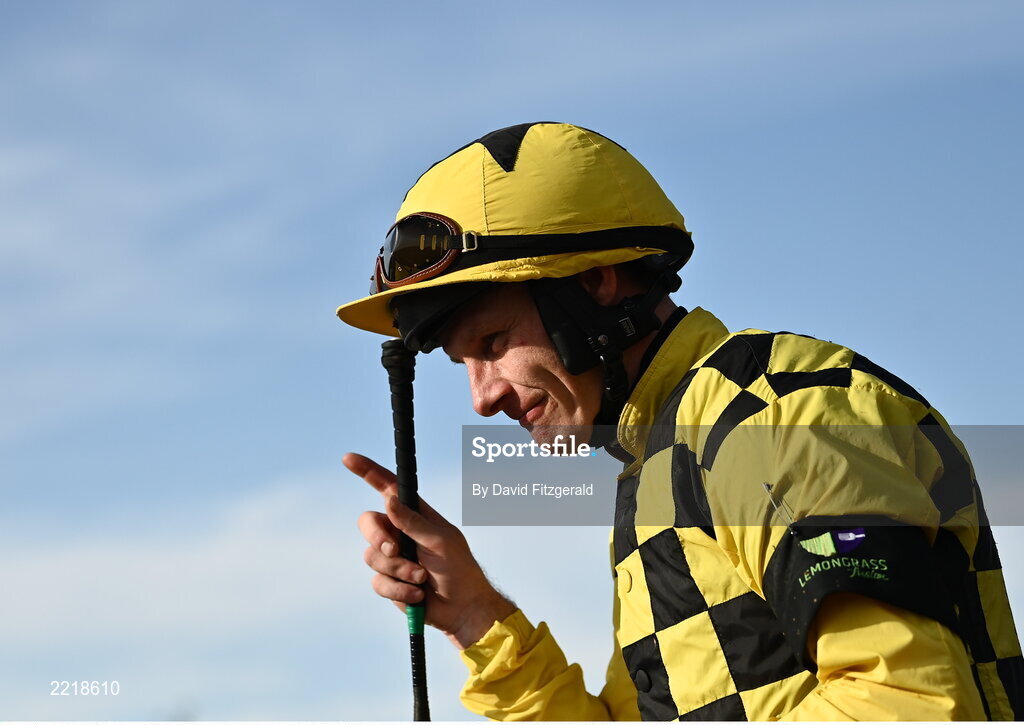 29 April 2022; Paul Townend celebrates on State Man as he returns to the parade ring after the Irish Daily Star Champion Hunters Steeplechase during day four of the Punchestown Festival at Punchestown Racecourse in Kildare. Photo by David Fitzgerald/Sportsfile