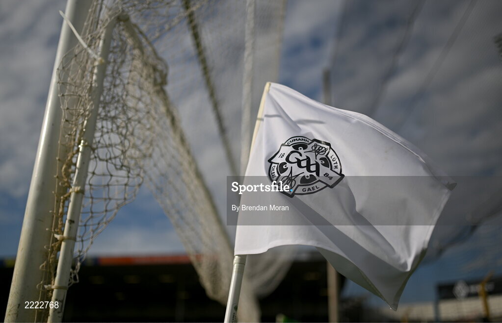 3 May 2022; A point signalling flag flies in the wind before the Electric Ireland Munster GAA Minor Hurling Championship Semi-Final match between Tipperary and Waterford at FBD Semple Stadium in Thurles, Tipperary. Photo by Brendan Moran/Sportsfile