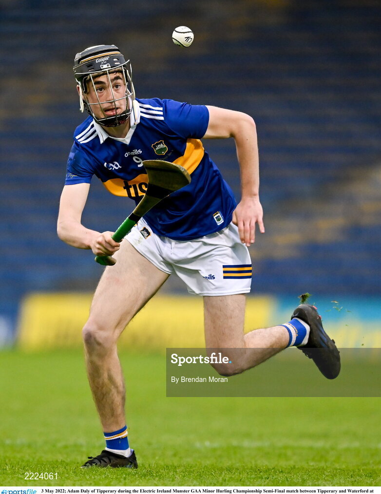 3 May 2022; Adam Daly of Tipperary during the Electric Ireland Munster GAA Minor Hurling Championship Semi-Final match between Tipperary and Waterford at FBD Semple Stadium in Thurles, Tipperary. Photo by Brendan Moran/Sportsfile