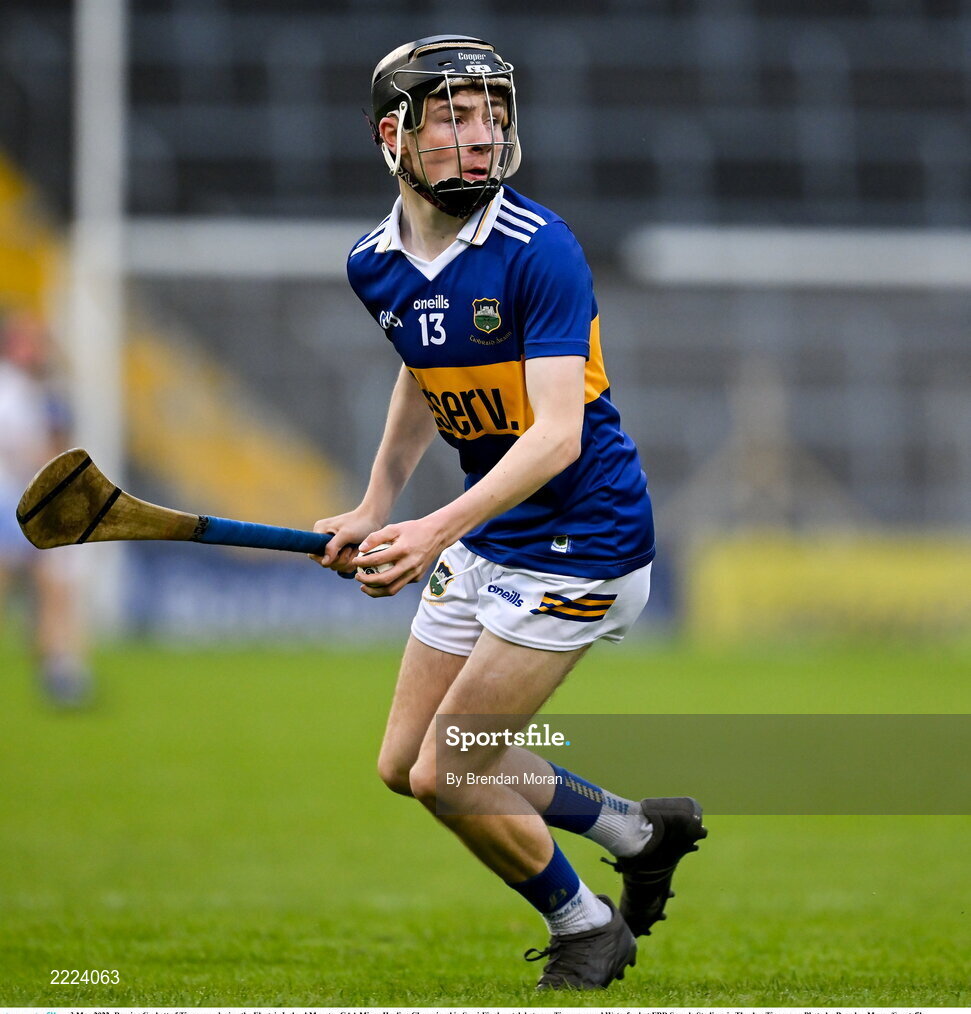 3 May 2022; Damien Corbett of Tipperary during the Electric Ireland Munster GAA Minor Hurling Championship Semi-Final match between Tipperary and Waterford at FBD Semple Stadium in Thurles, Tipperary. Photo by Brendan Moran/Sportsfile