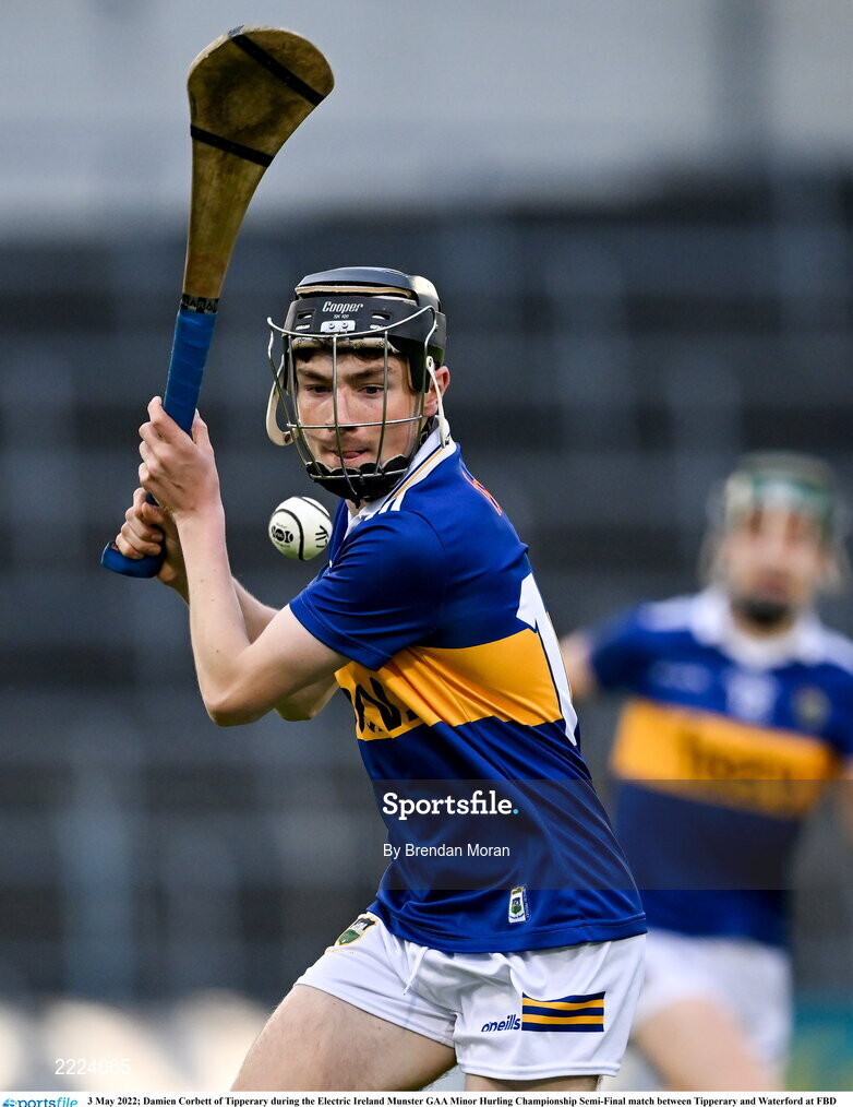 3 May 2022; Damien Corbett of Tipperary during the Electric Ireland Munster GAA Minor Hurling Championship Semi-Final match between Tipperary and Waterford at FBD Semple Stadium in Thurles, Tipperary. Photo by Brendan Moran/Sportsfile