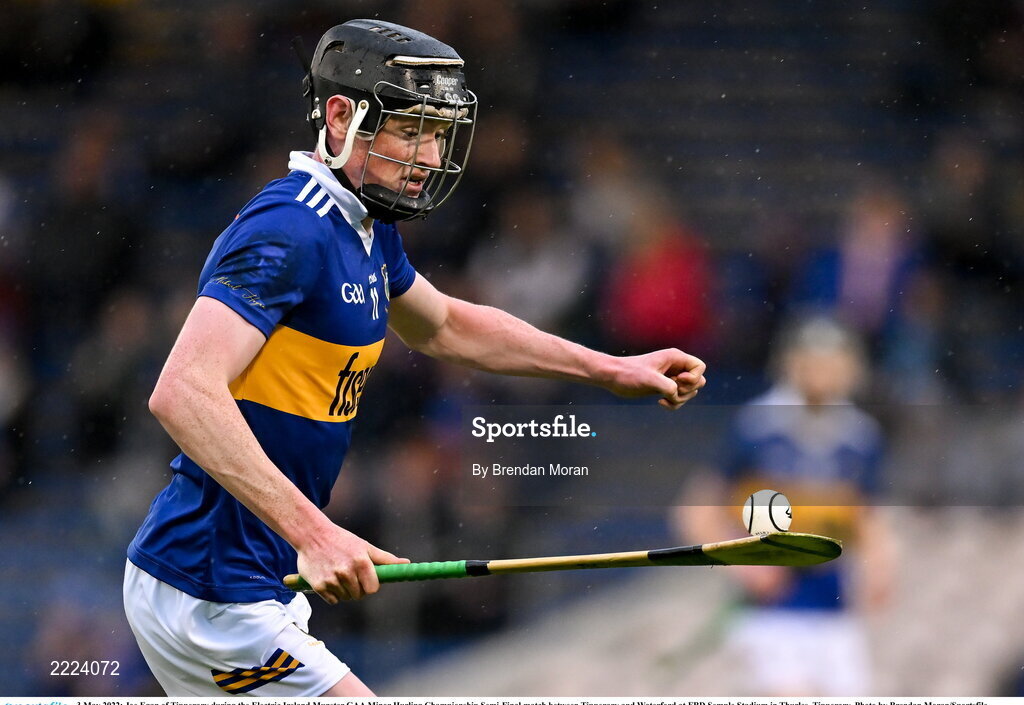 3 May 2022; Joe Egan of Tipperary during the Electric Ireland Munster GAA Minor Hurling Championship Semi-Final match between Tipperary and Waterford at FBD Semple Stadium in Thurles, Tipperary. Photo by Brendan Moran/Sportsfile