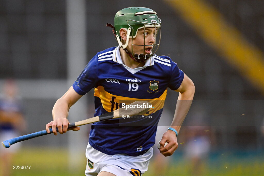 3 May 2022; Jack Hayes of Tipperary during the Electric Ireland Munster GAA Minor Hurling Championship Semi-Final match between Tipperary and Waterford at FBD Semple Stadium in Thurles, Tipperary. Photo by Brendan Moran/Sportsfile