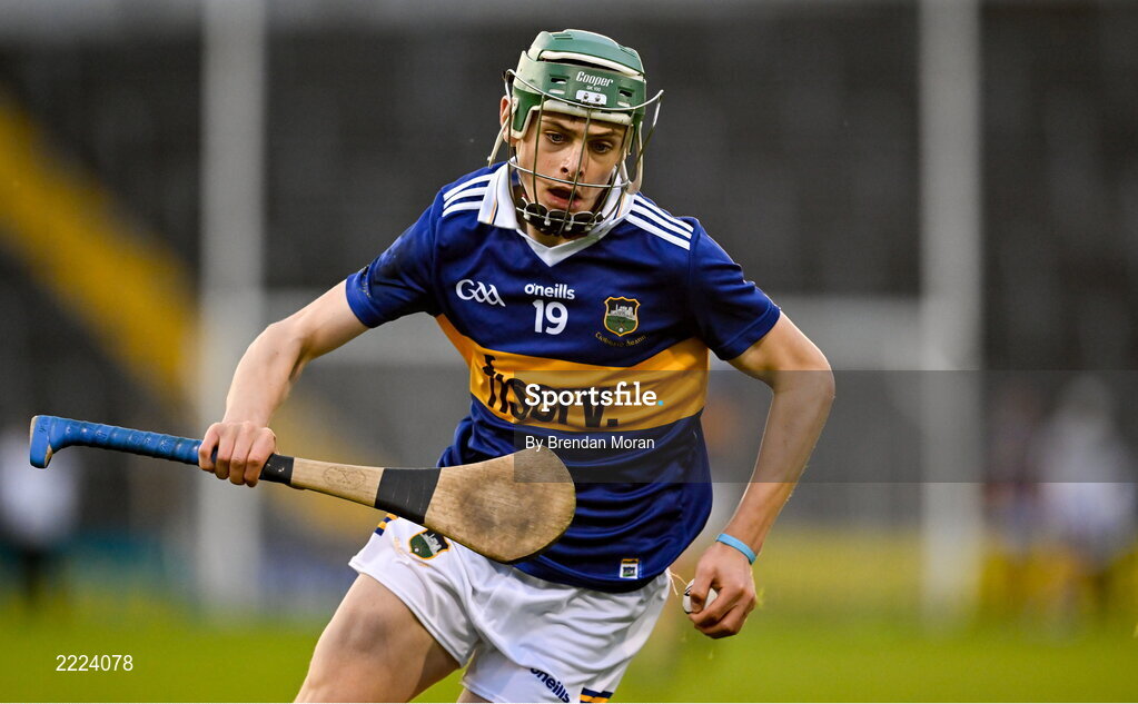 3 May 2022; Jack Hayes of Tipperary during the Electric Ireland Munster GAA Minor Hurling Championship Semi-Final match between Tipperary and Waterford at FBD Semple Stadium in Thurles, Tipperary. Photo by Brendan Moran/Sportsfile