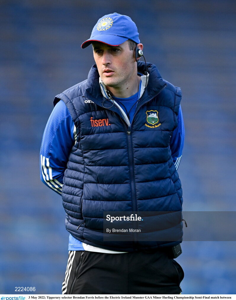 3 May 2022; Tipperary selector Brendan Ferris before the Electric Ireland Munster GAA Minor Hurling Championship Semi-Final match between Tipperary and Waterford at FBD Semple Stadium in Thurles, Tipperary. Photo by Brendan Moran/Sportsfile